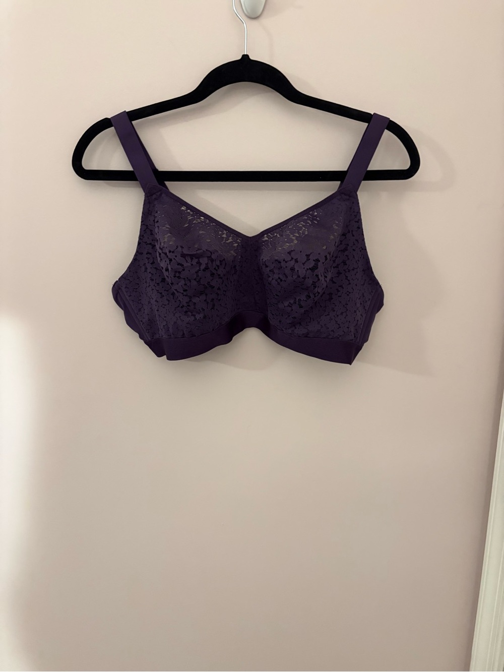 Chantelle 40D Purple Lace Bra Full Coverage Underwire EU 90D